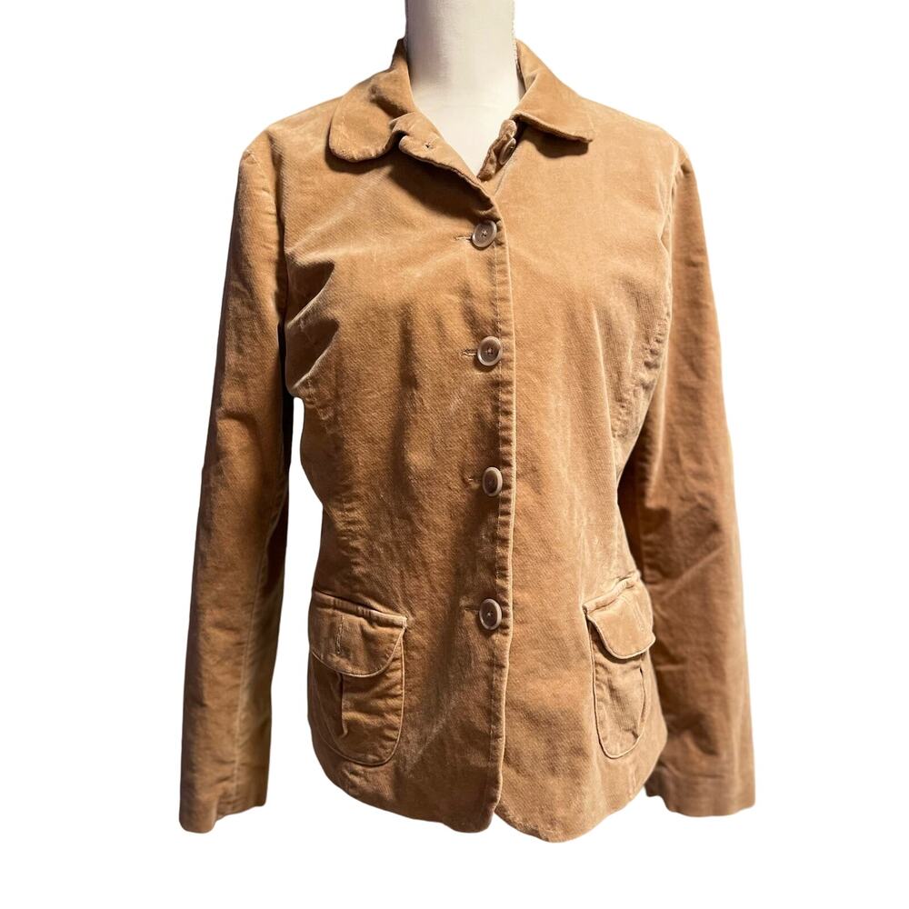 Lands End Brown Womens Corduroy Jacket M Super Soft